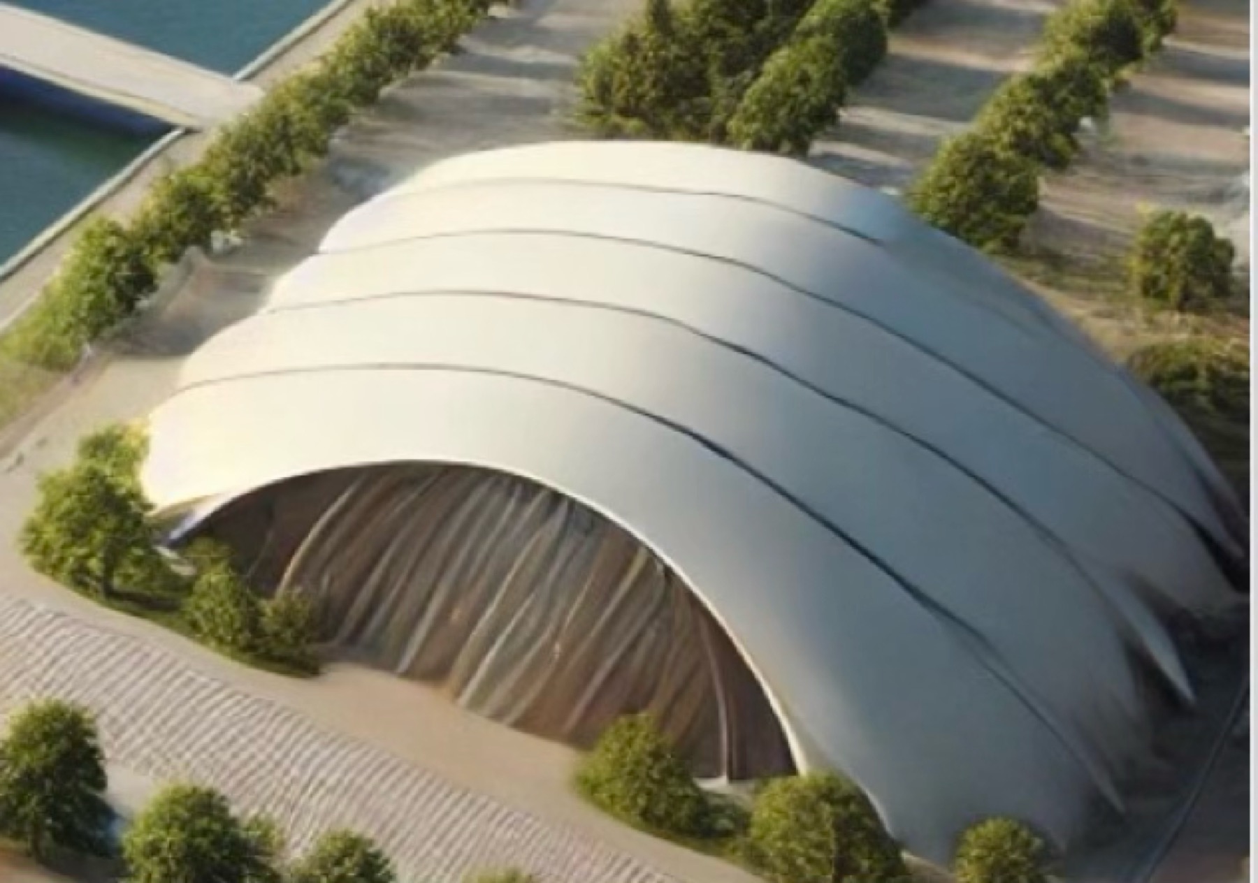 The covered amphitheater and Showcase Summit